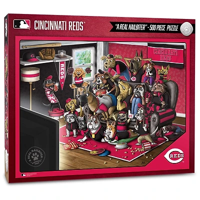 Cincinnati Reds Purebred Fans 18'' x 24'' A Real Nailbiter 500-Piece Puzzle