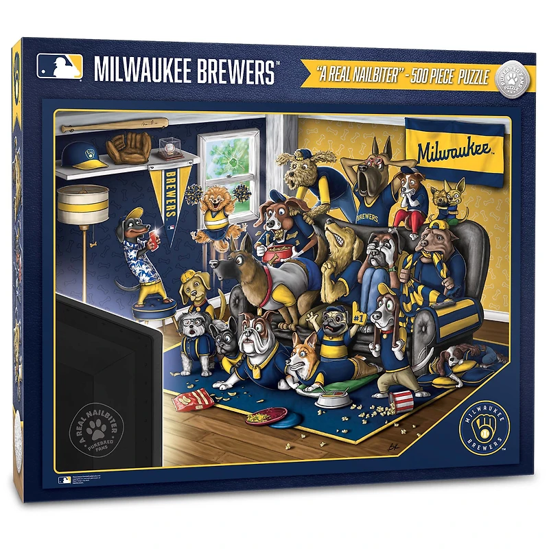 Milwaukee Brewers Purebred Fans 18'' x 24'' A Real Nailbiter 500-Piece Puzzle