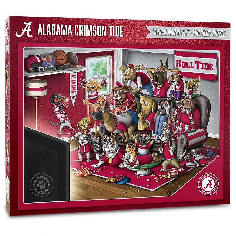 Alabama Crimson Tide Purebred Fans 18'' x 24'' A Real Nailbiter 500-Piece Puzzle