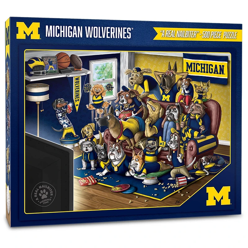 Michigan Wolverines Purebred Fans 18'' x 24'' A Real Nailbiter 500-Piece Puzzle