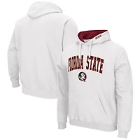 Men's Colosseum White Florida State Seminoles Arch & Logo 3.0 Pullover Hoodie