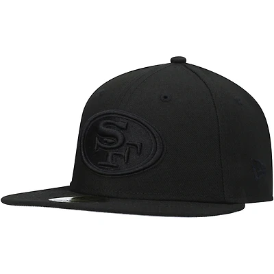 Men's New Era Black San Francisco 49ers Black on Black Low Profile 59FIFTY II Fitted Hat