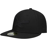 Men's New Era Black Philadelphia Eagles Historic Logo Black on Black Low Profile 59FIFTY II Fitted Hat