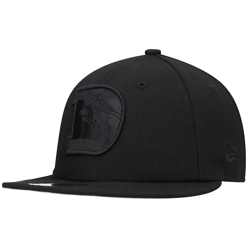 Men's New Era Black Denver Broncos Historic Logo Black on Black Low Profile 59FIFTY II Fitted Hat
