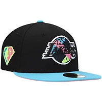Men's New Era Black/Teal Los Angeles Lakers Vice City 59FIFTY Fitted Hat