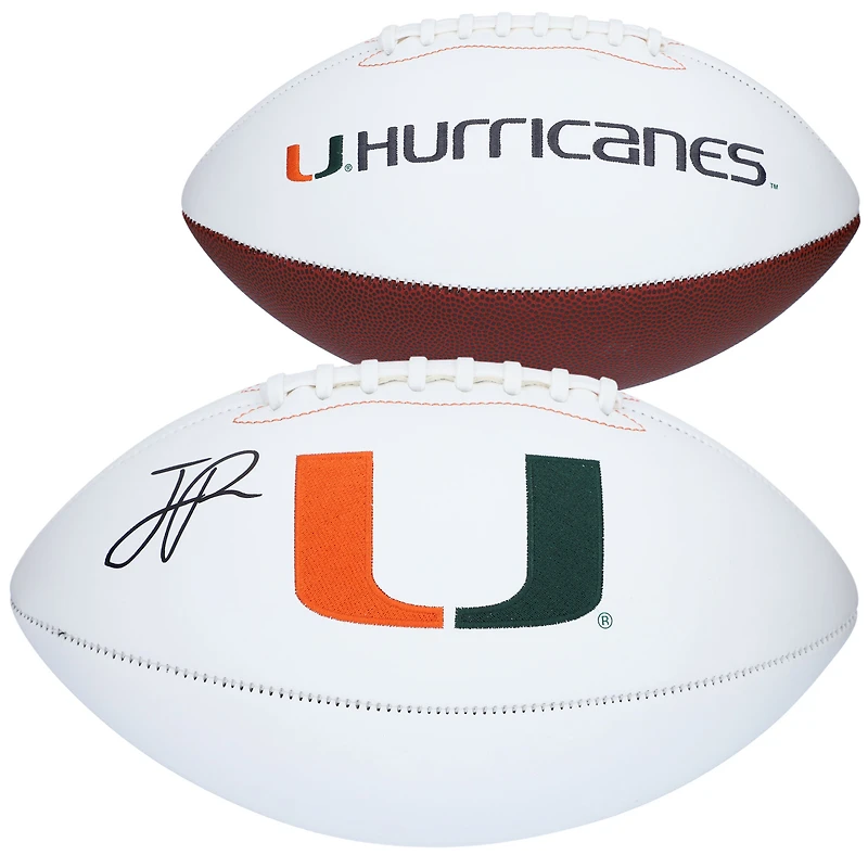 Jaelan Phillips Miami Hurricanes Autographed White Panel Football
