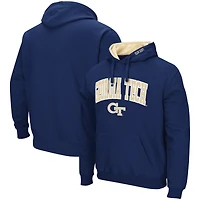 Men's Colosseum Navy Georgia Tech Yellow Jackets Arch and Logo Pullover Hoodie