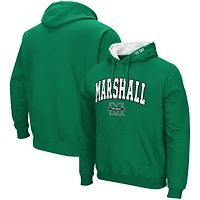 Men's Colosseum Kelly Green Marshall Thundering Herd Arch and Logo Pullover Hoodie