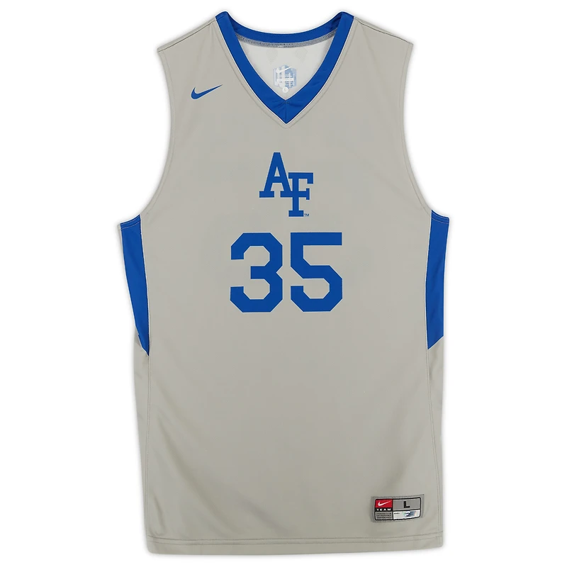 Air Force Falcons Nike Team-Issued #35 Gray Alternate Jersey from the Basketball Program - Size L