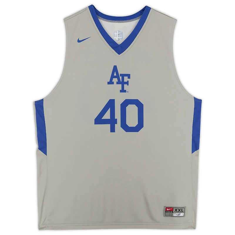 Air Force Falcons Nike Team-Issued #40 Gray Alternate Jersey from the Basketball Program