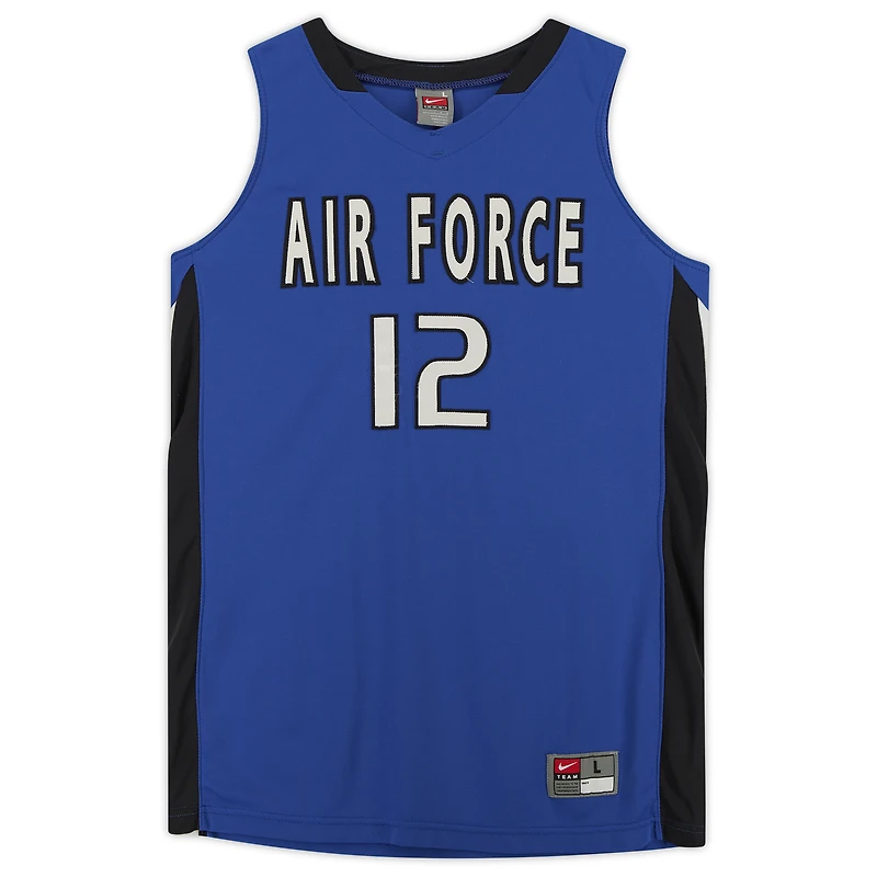 Air Force Falcons Nike Team-Issued #12 Royal & Black Jersey from the Basketball Program