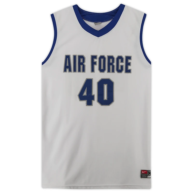 Air Force Falcons Team-Issued #40 White Jersey with Blue Collar from the Basketball Program - Size 2XL