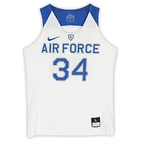 Air Force Falcons Team-Issued #34 White Blue and Gray Jersey from the Basketball Program - Size L
