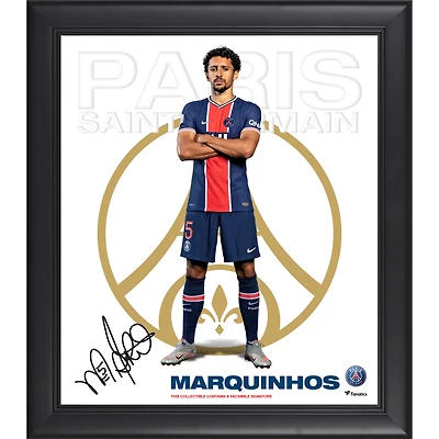 Marquinhos Paris Saint-Germain Facsimile Signature Framed 15" x 17" Collage