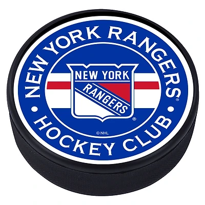 New York Rangers Striped Hockey Puck