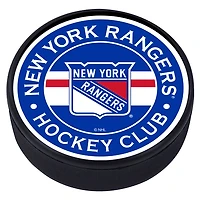 New York Rangers Striped Hockey Puck