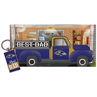 Baltimore Ravens 6'' x 12'' Best Dad Truck Sign & Key Chain Bundle
