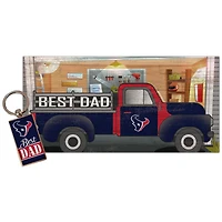 Houston Texans 6'' x 12'' Best Dad Truck Sign & Key Chain Bundle