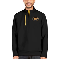 Men's Antigua Black/Gold Grambling Tigers Generation Quarter-Zip Pullover Jacket