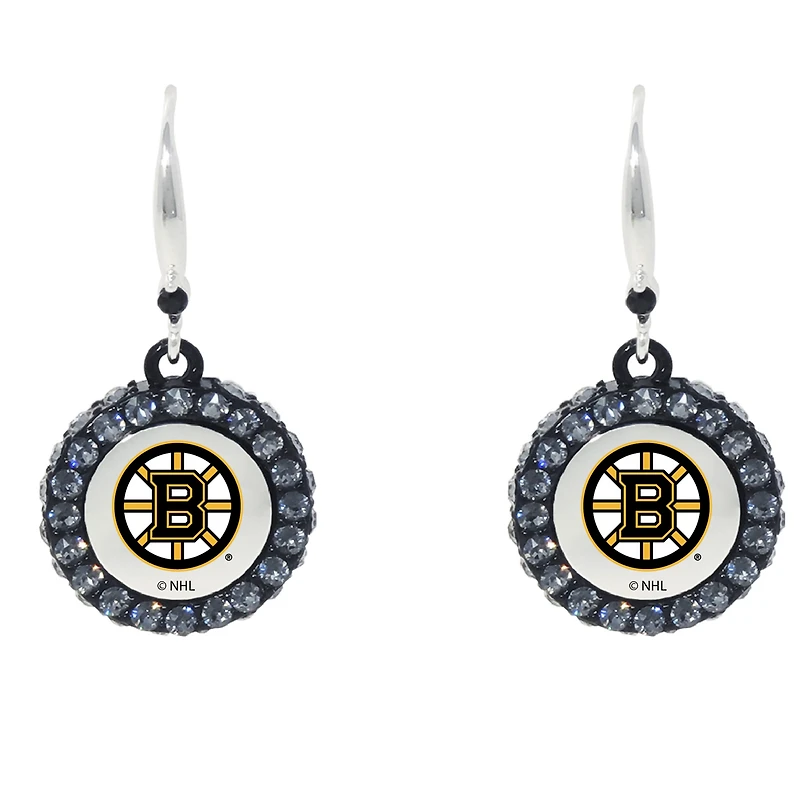 Boston Bruins Hockey Puck Earrings