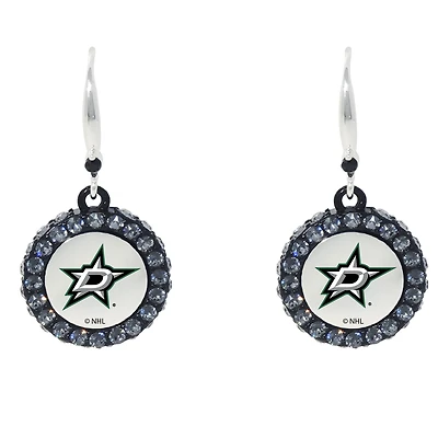 Dallas Stars Hockey Puck Earrings