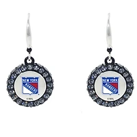 New York Rangers Hockey Puck Earrings