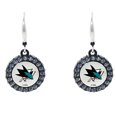 San Jose Sharks Hockey Puck Earrings
