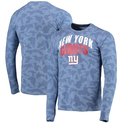Men's MSX by Michael Strahan Royal New York Giants Camo Performance Long Sleeve T-Shirt