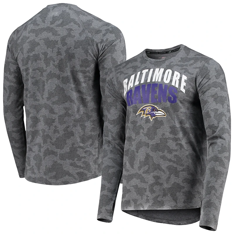 Men's MSX by Michael Strahan Black Baltimore Ravens Camo Long Sleeve T-Shirt