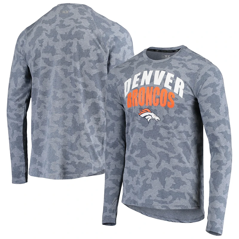 Men's MSX by Michael Strahan Navy Denver Broncos Camo Performance Long Sleeve T-Shirt