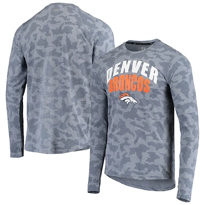 Men's MSX by Michael Strahan Navy Denver Broncos Camo Performance Long Sleeve T-Shirt