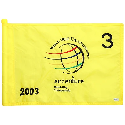 PGA TOUR Event-Used #3 Yellow Pin Flag from The Accenture Match Play Championship on February 26th to March 2nd 2003