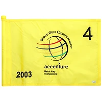 PGA TOUR Event-Used #4 Yellow Pin Flag from The Accenture Match Play Championship on February 26th to March 2nd 2003