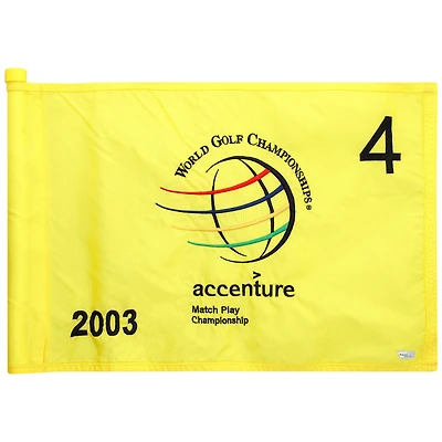 PGA TOUR Event-Used #4 Yellow Pin Flag from The Accenture Match Play Championship on February 26th to March 2nd 2003