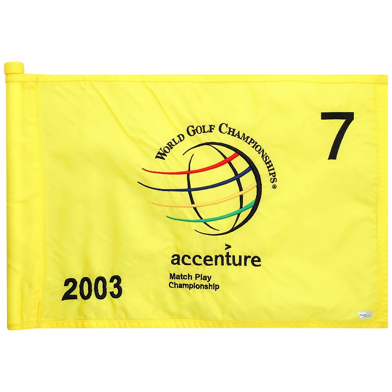 PGA TOUR Event-Used #7 Yellow Pin Flag from The Accenture Match Play Championship on February 26th to March 2nd 2003