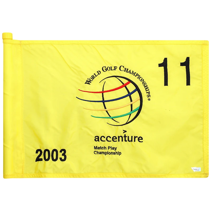PGA TOUR Event-Used #11 Yellow Pin Flag from The Accenture Match Play Championship on February 26th to March 2nd 2003