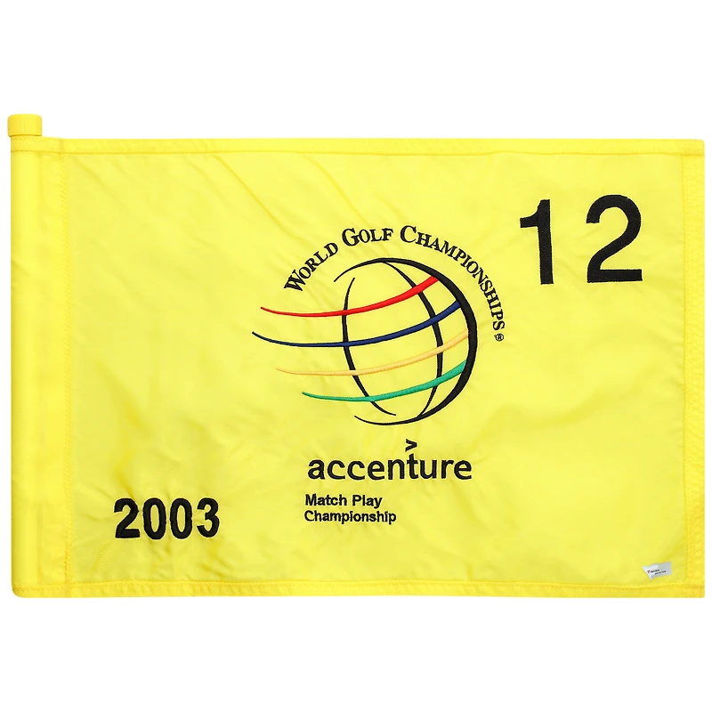 PGA TOUR Event-Used #12 Yellow Pin Flag from The Accenture Match Play Championship on February 26th to March 2nd 2003