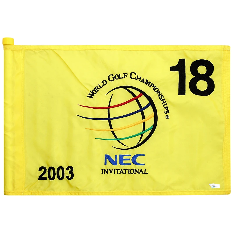 PGA TOUR Event-Used #18 Yellow Pin Flag from The NEC Invitational on August 21st to 24th 2003