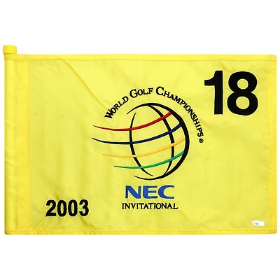 PGA TOUR Event-Used #18 Yellow Pin Flag from The NEC Invitational on August 21st to 24th 2003