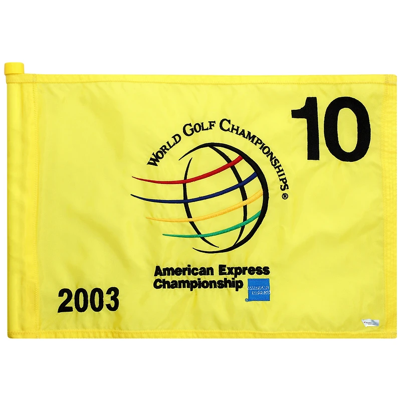 PGA TOUR Event-Used #10 Yellow Pin Flag from The American Express Championship on October 2nd to 5th 2003