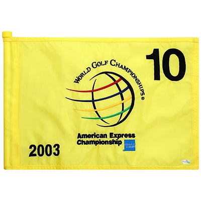 PGA TOUR Event-Used #10 Yellow Pin Flag from The American Express Championship on October 2nd to 5th 2003