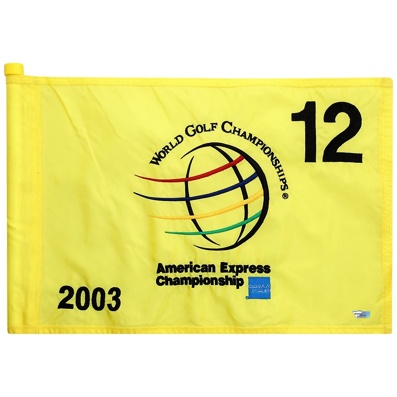 PGA TOUR Event-Used #12 Yellow Pin Flag from The American Express Championship on October 2nd to 5th 2003