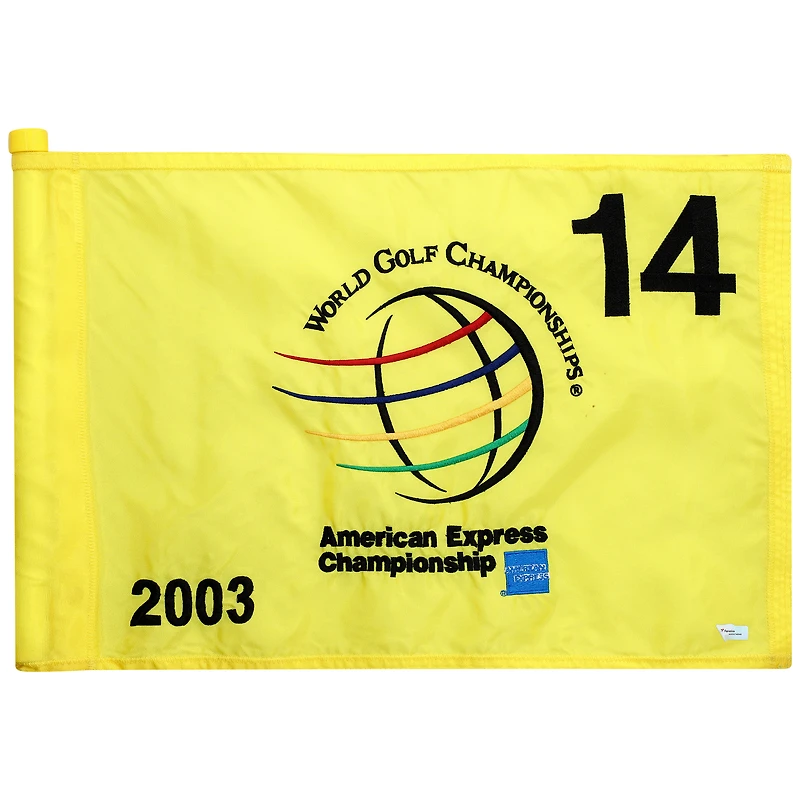 PGA TOUR Event-Used #14 Yellow Pin Flag from The American Express Championship on October 2nd to 5th 2003