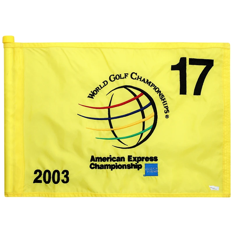 PGA TOUR Event-Used #17 Yellow Pin Flag from The American Express Championship on October 2nd to 5th 2003