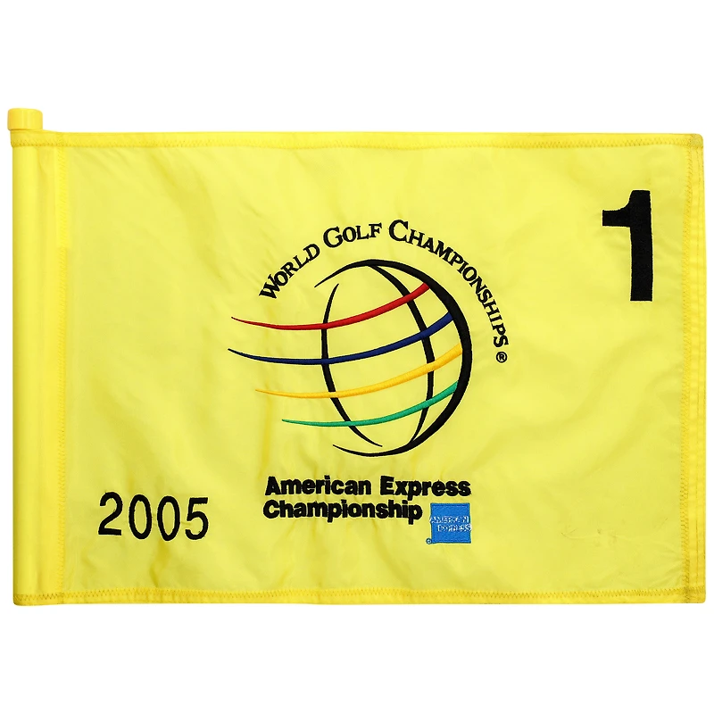 PGA TOUR Event-Used #1 Yellow Pin Flag from The American Express Championship on October 6th to 9th 2005