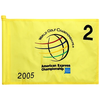PGA TOUR Event-Used #2 Yellow Pin Flag from The American Express Championship on October 6th to 9th 2005