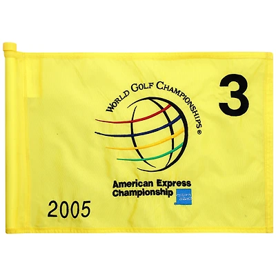 PGA TOUR Event-Used #3 Yellow Pin Flag from The American Express Championship on October 6th to 9th 2005