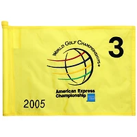 PGA TOUR Event-Used #3 Yellow Pin Flag from The American Express Championship on October 6th to 9th 2005