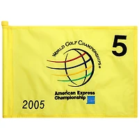 PGA TOUR Event-Used #5 Yellow Pin Flag from The American Express Championship on October 6th to 9th 2005