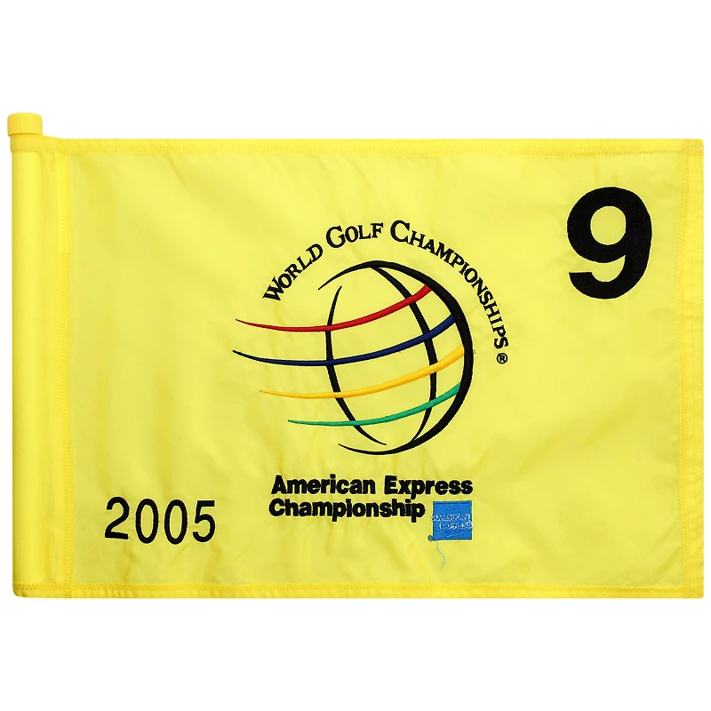 PGA TOUR Event-Used #9 Yellow Pin Flag from The American Express Championship on October 6th to 9th 2005